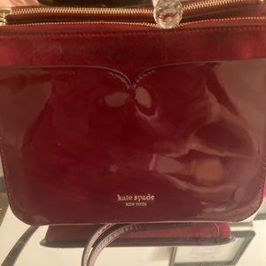 Kate Spade medium crossbody - patent leather - wine/maroon
